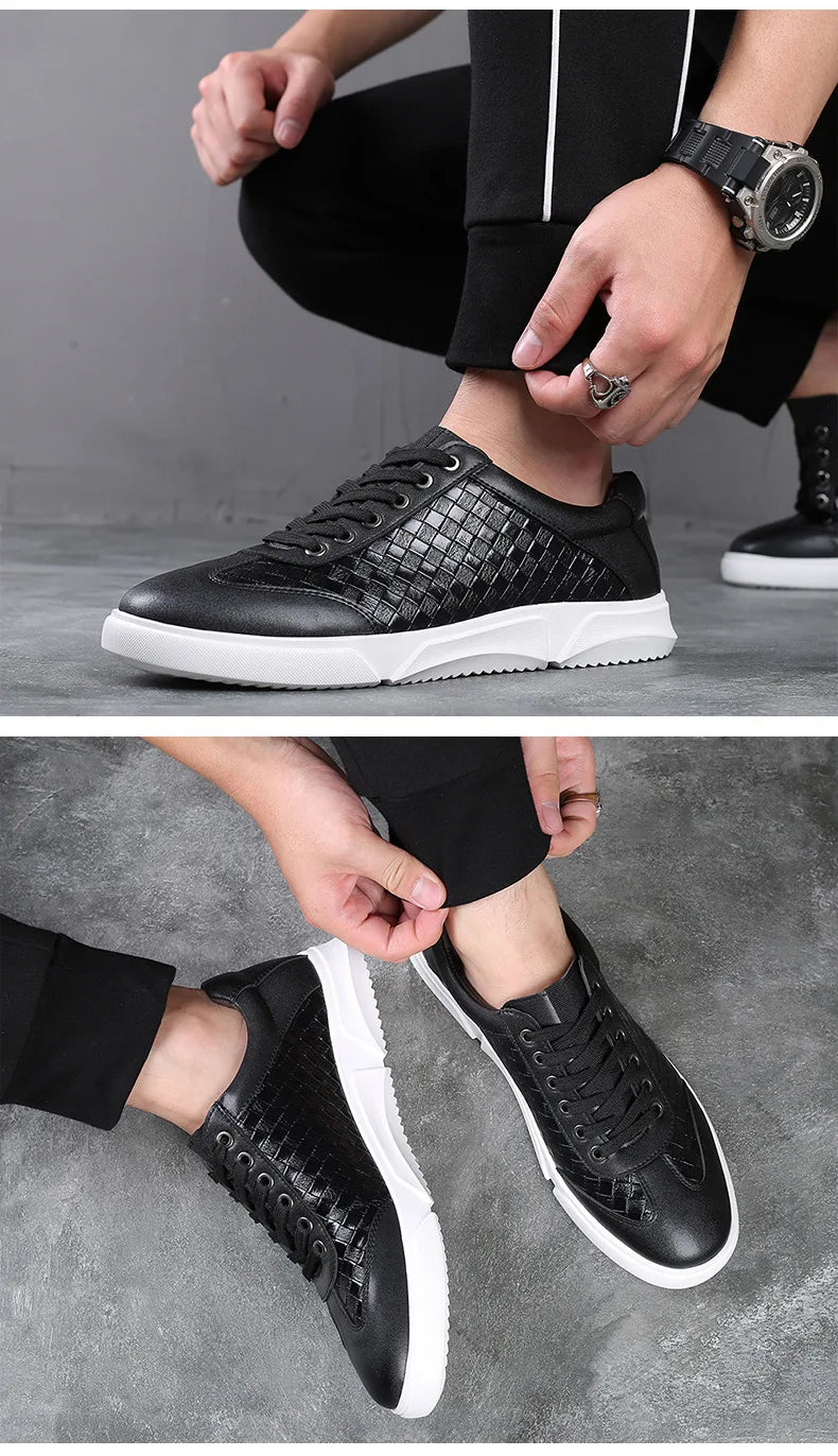 Santo Woven Leather Sneakers