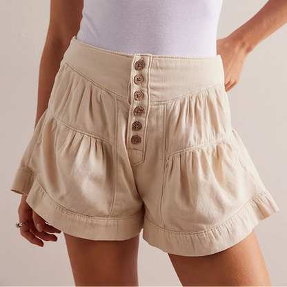 Solene Tiered Denim Shorts