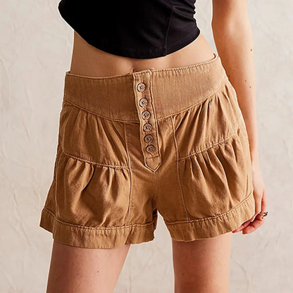 Solene Tiered Denim Shorts